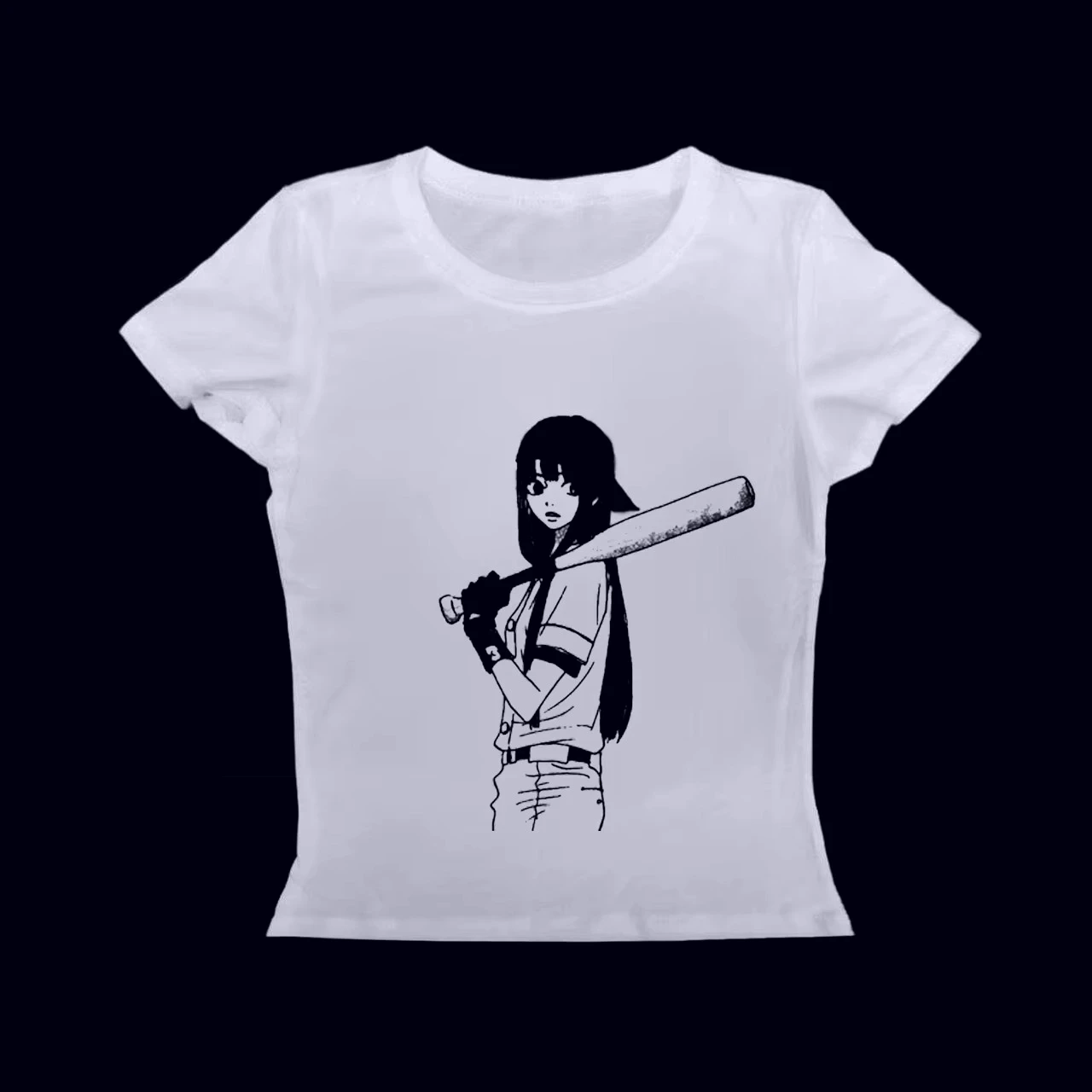 Y2K 2000er Jahre Harajuku Baby Tees Anime Druck Sommer Slim Tops Süßes Mädchen Goth Crop Tops Streetwear 90er Jahre Mode T-Shirts Y2K Kleidung