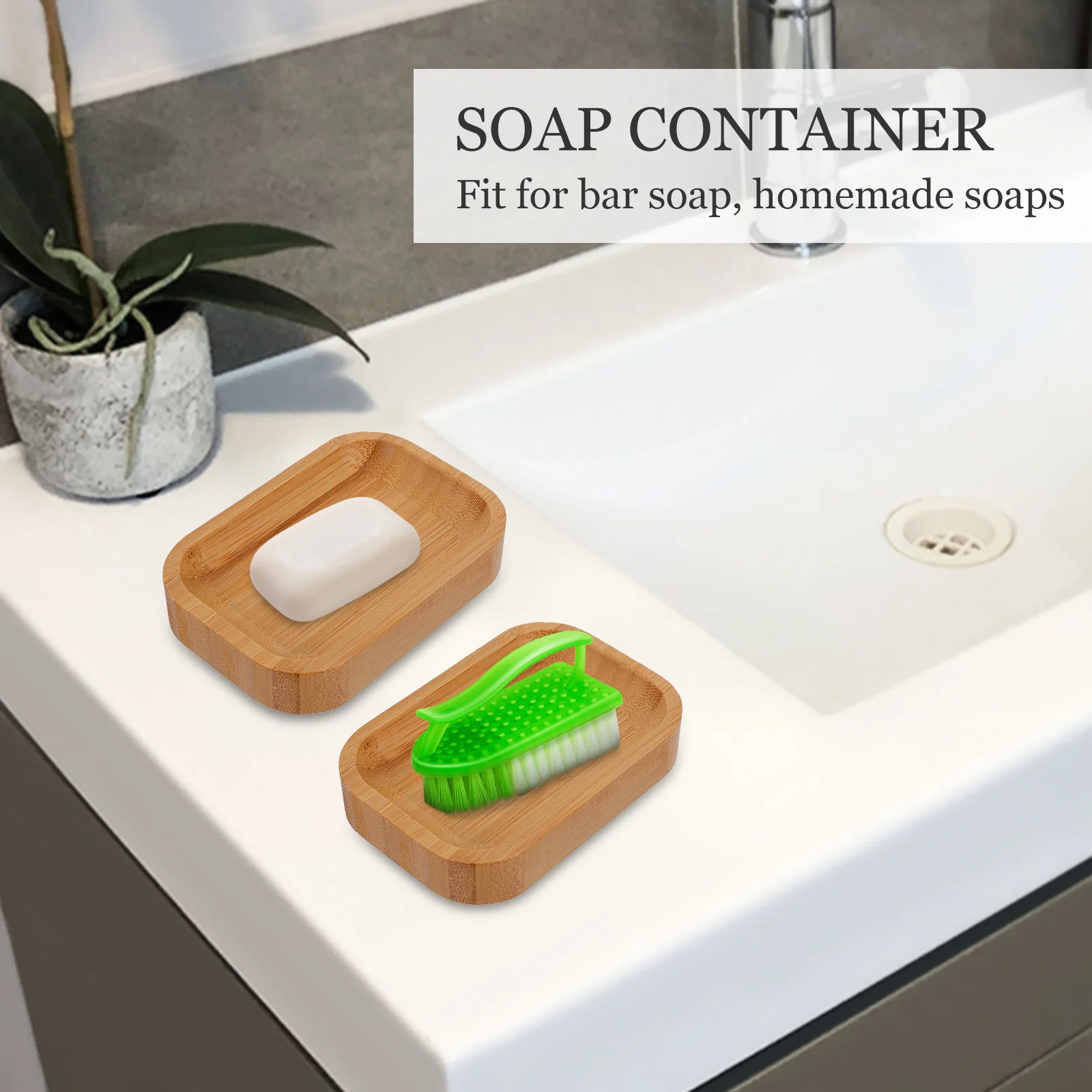 

Bamboo Soap Holder Tray Material Bathroom Accessory Smooth Edges Easy Clean Compact Design Soap Case