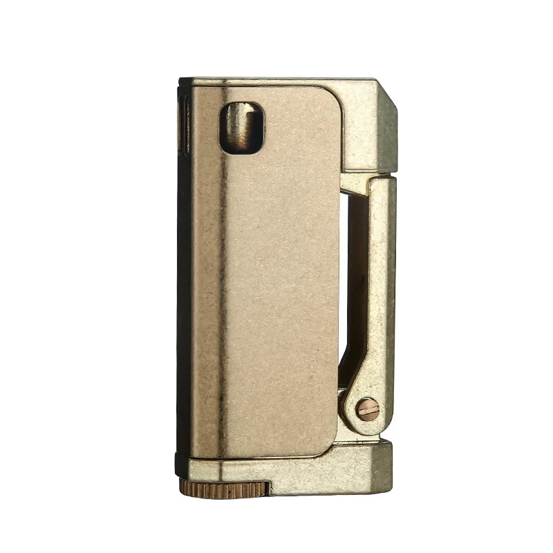 Classic Retro Pure Copper Kerosene Lighter Pressing Wheel Windproof Lighter Cigarette Cigar Accessories Men\'s Exquisite Gift