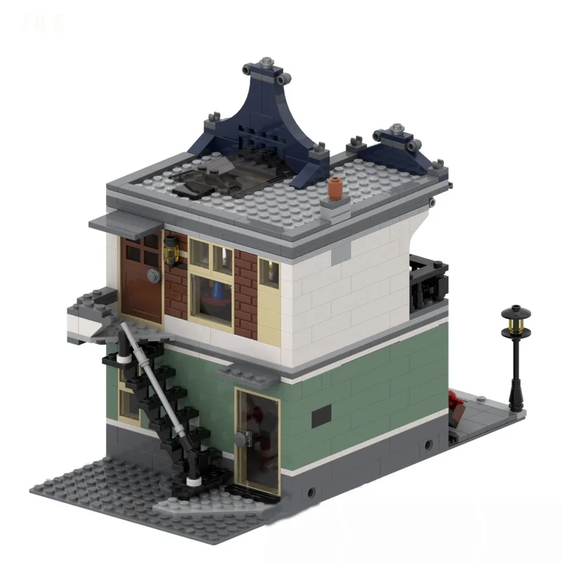 Novo 709 pçs cidade casa de construção brinquedo mercearia moc31036 tijolos modulares diy montagem educacional das crianças brinquedos presentes natal