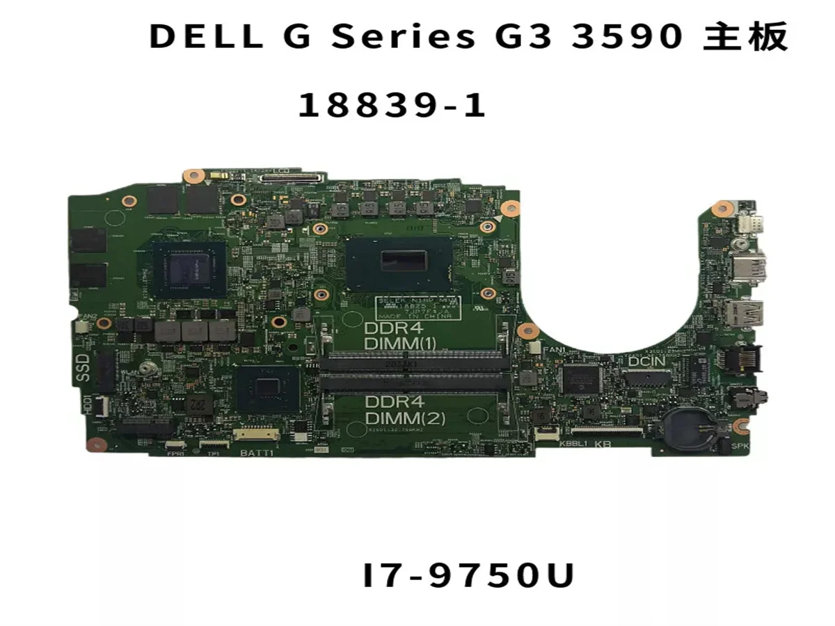 

07JP7F 01YV01 0WGHCV 18825-1 для ноутбука DELL G3 3590 Материнская Плата ЦП I7-9750H GTX1650 GPU 100% полностью протестирована