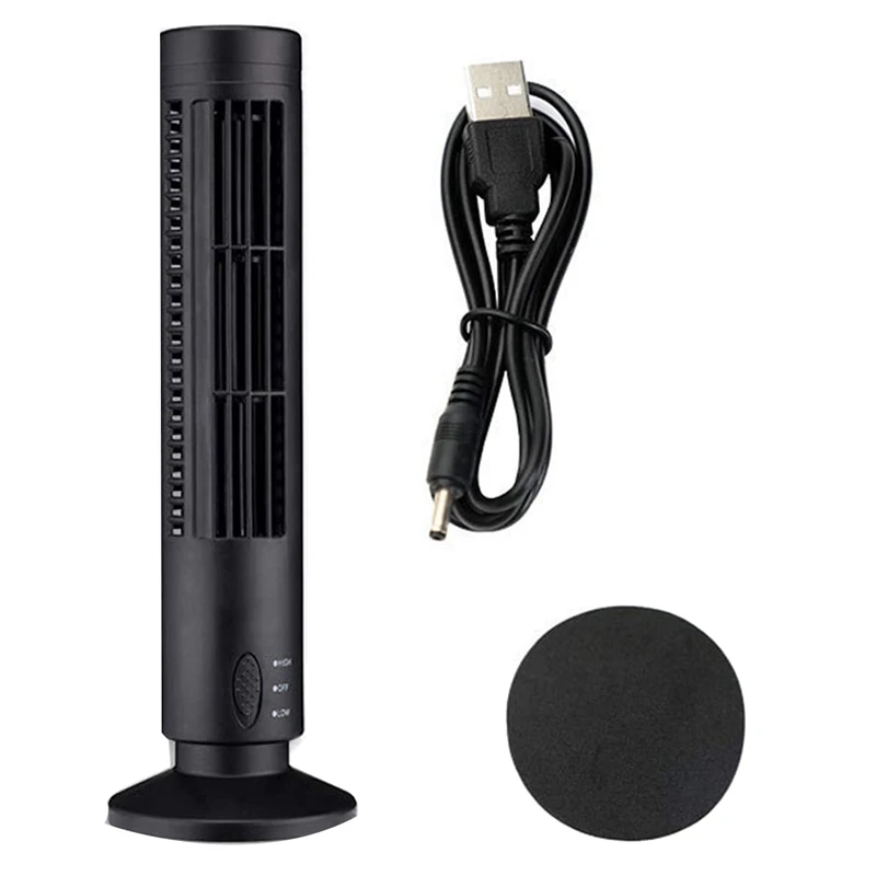 

Big Deal Small Tower Fan,Portable Fan Quiet Bladeless ,2 Speed Electric Fan USB Powered Vertical Fans, For Bedroom Living Room