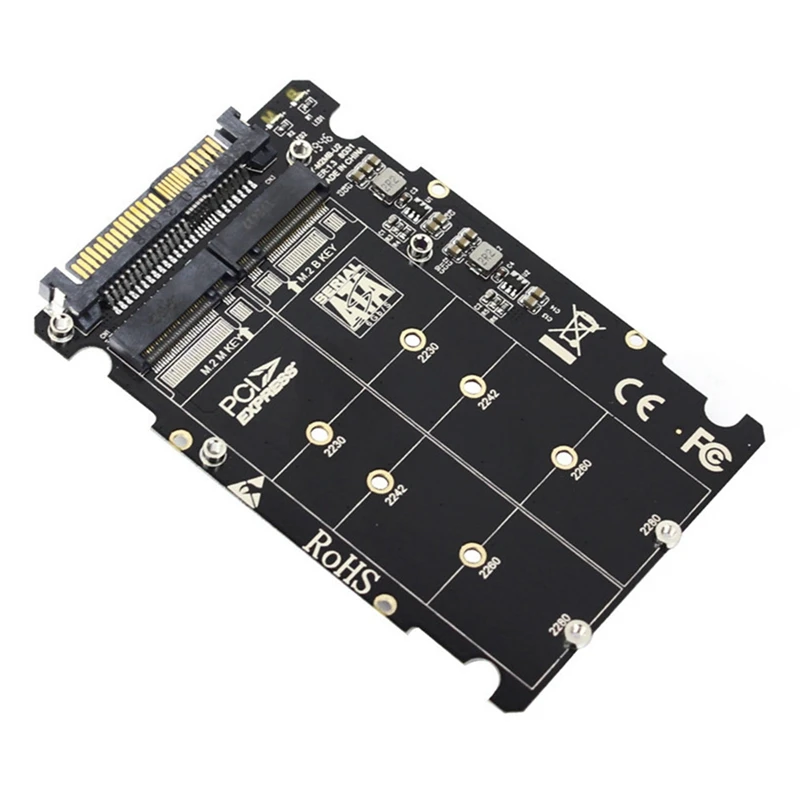 PCIe M2 컨버터 데스크탑 컴퓨터 부품, M.2 NVMe SATA U2PCB, M.2 NVME SSD 키 M 키 B SSD에서 U.2 SFF-8639 어댑터, 2 인 1