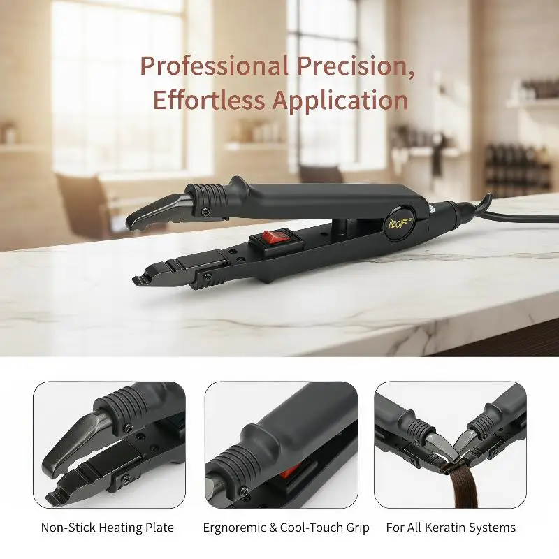 Professional Hair Extension Tool, Adjustable Temperature Heat Iron Hair Connector, Melting Tool for Salon Use (EU Plug)