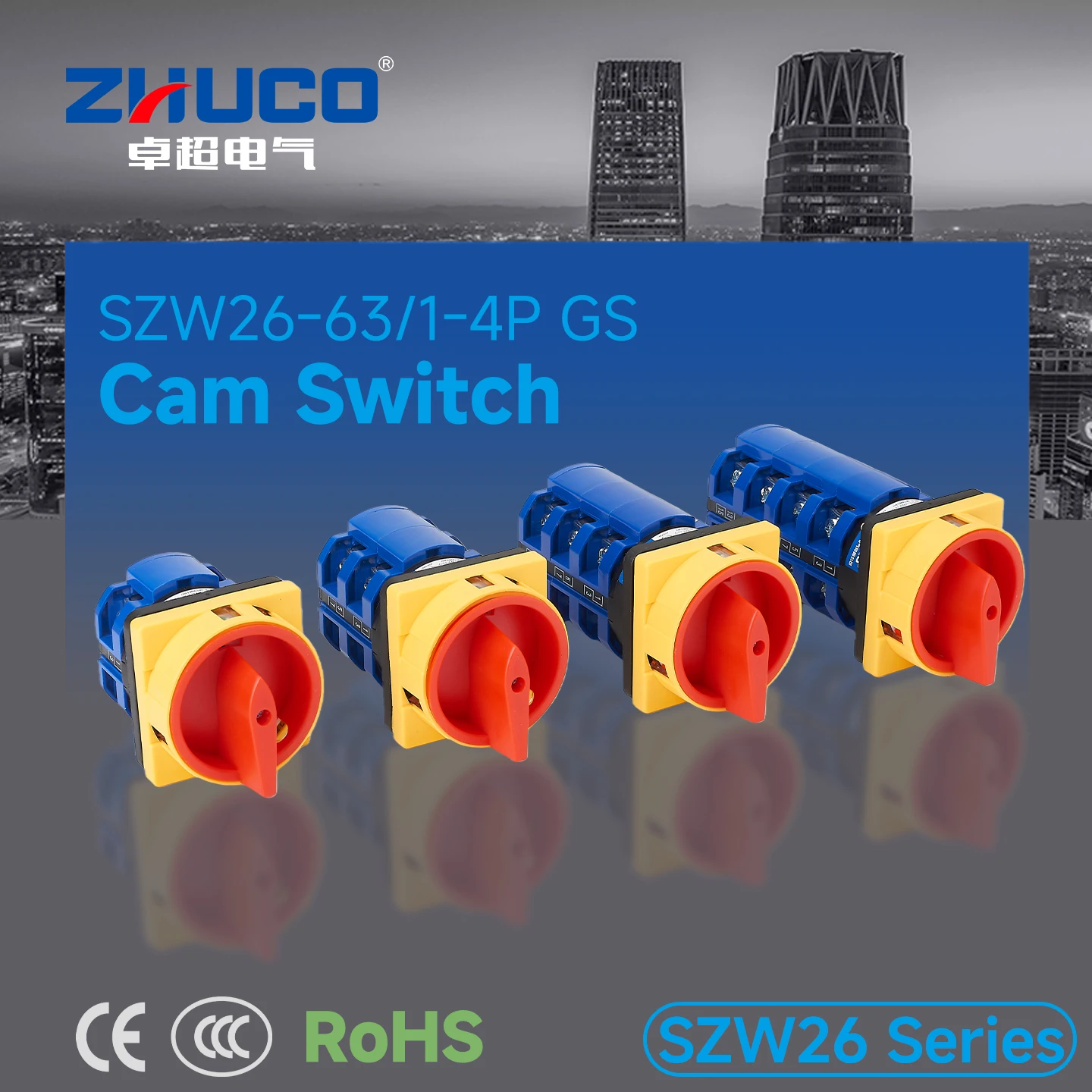 Szw26-63/1-4 Section Gs Series Off-On Two-Position Power Cut-Off Switch, Toggle Switch, Rotary Switch