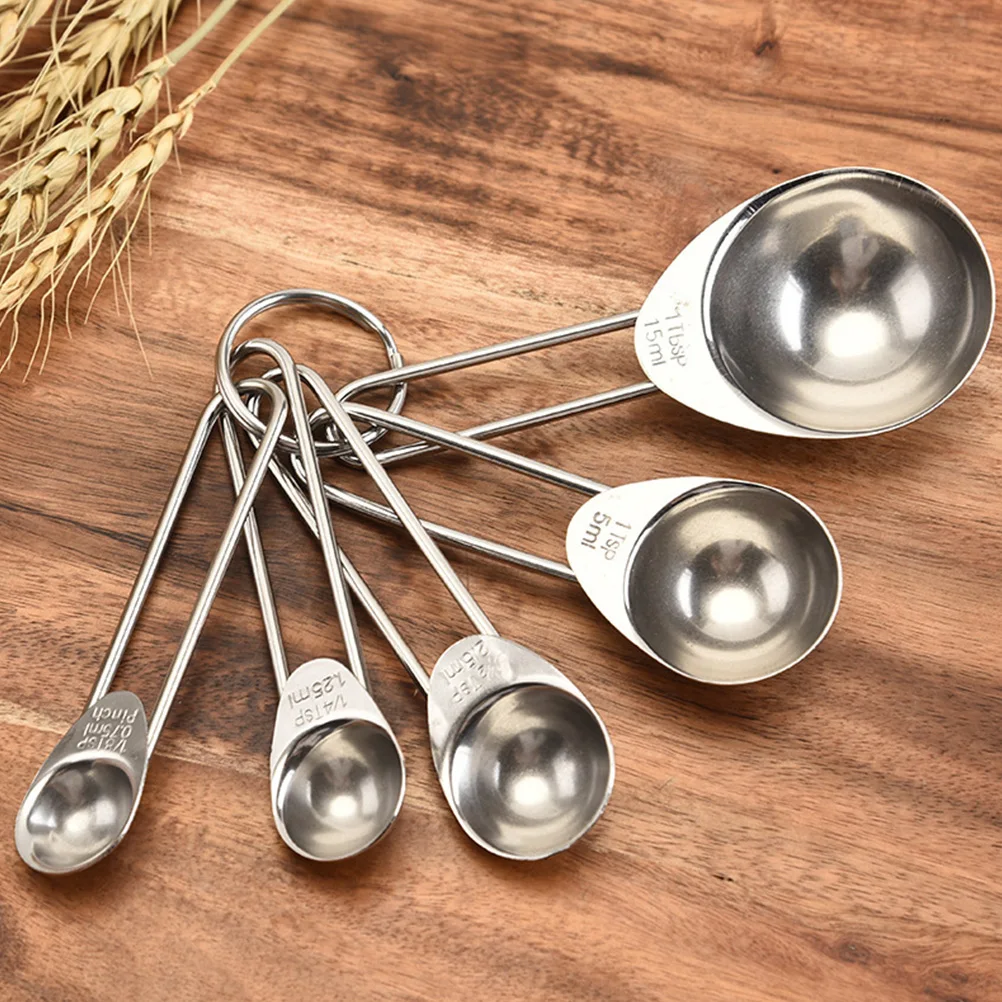 

2set 2 Sets Stainless Steel Baking Tools Cups Kitchen Measurement Powder Measuring Cup Measuring Spoons Liquid Helper