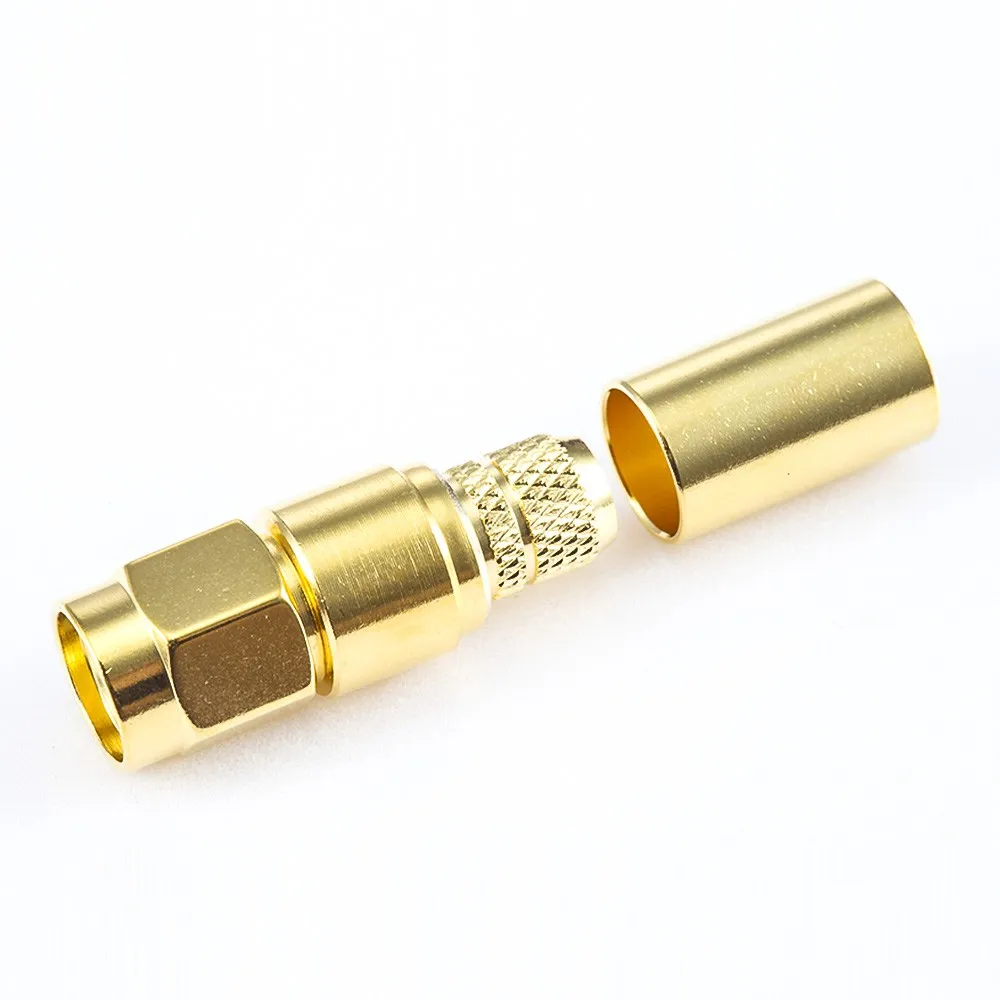 for LMR-240 4D-FB Cable SMA Male Connector, Straight RF Plug Crimp Terminal for WiFi Antenna GPS 4G LTE Router Radio Application