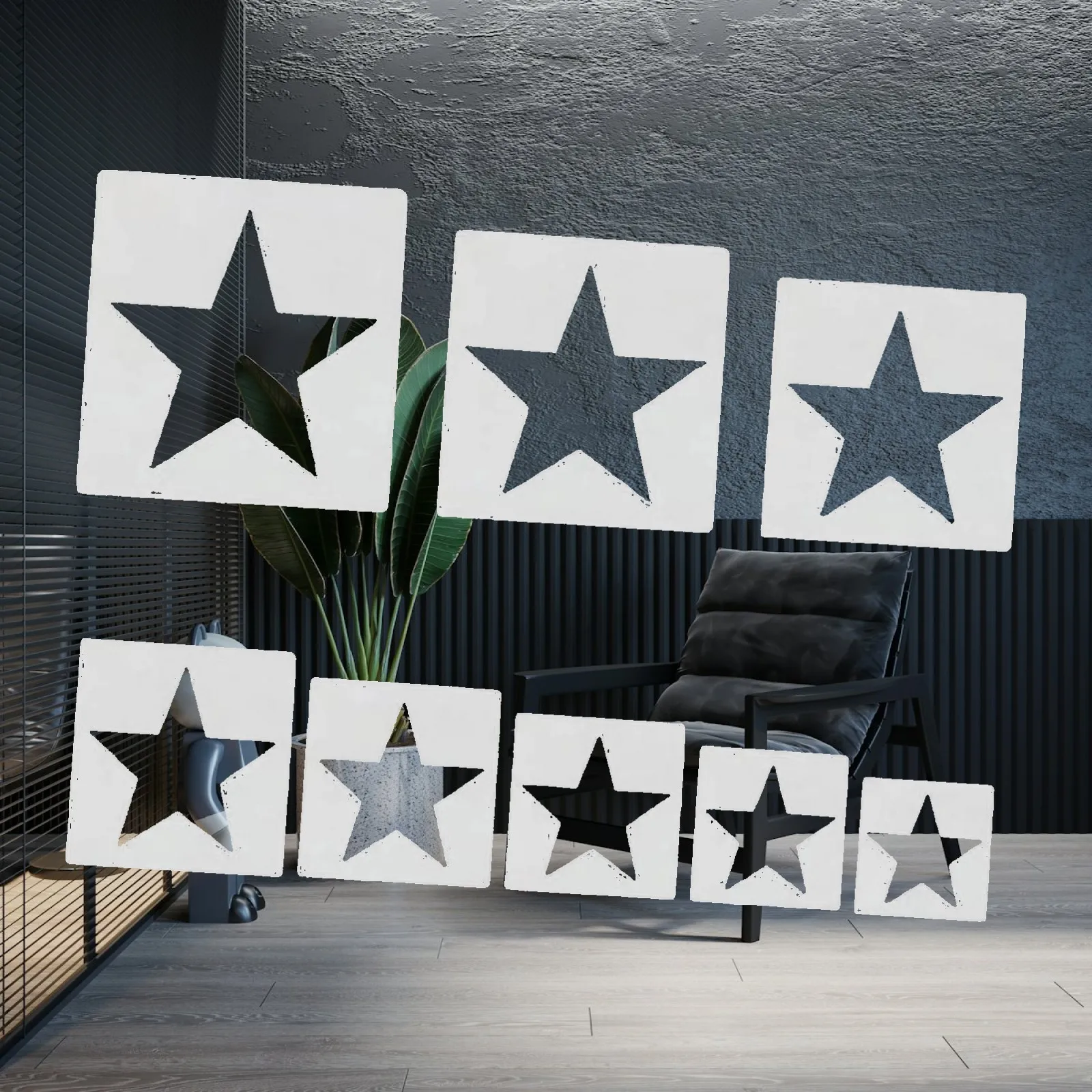 8 Pieces Painting Stencils Easy to Use Reusable for on Wood Fabric Furniture