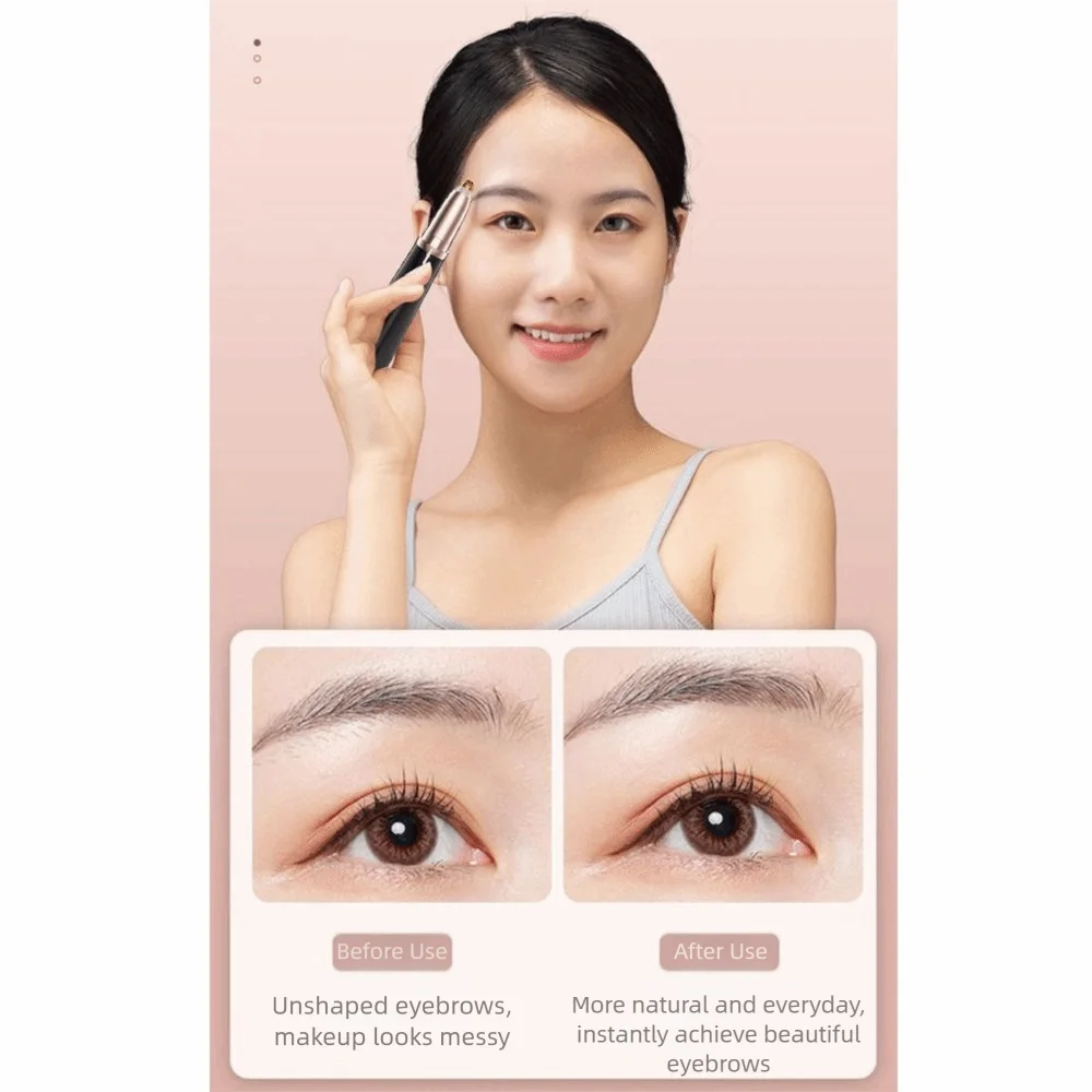 ポータブル電動眉毛トリマー LED ライト多機能自動眉毛トリミングツール安全設計口紅型