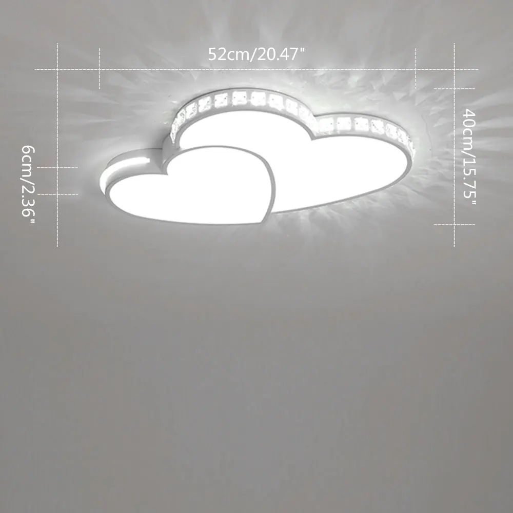 LED Ceiling Light, Heart-Shaped Design, Energy-Saving, Eye Protection
