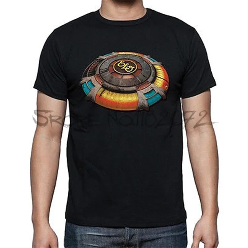 ELO SPACE SHIP (ELECTRIC LIGHT ORCHESTRA) BLACK T.SHIRT summer brand tshirt for male cotton man tops sbz5346