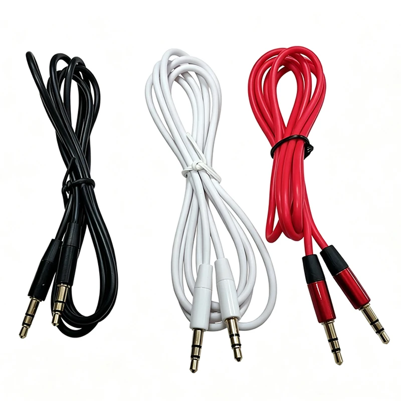 3.5mm Male to Male AUX Audio Cable Gold‑Plated Jack PVC Stereo Cord for Car Speaker Phone MP3 Player, Multiple Colors ﻿