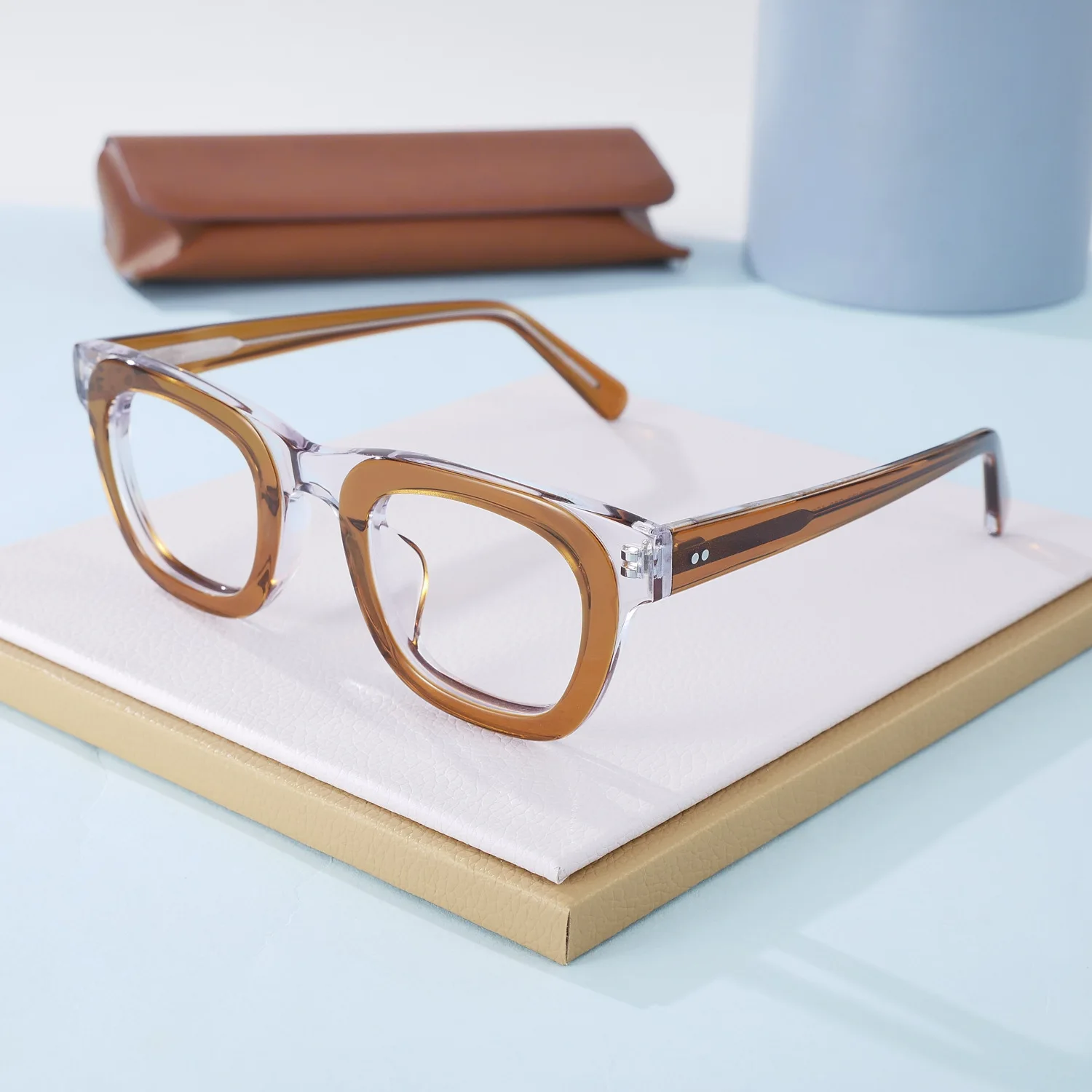 

Top Quality Retro Square Glasses Frame Men Handmade Vintage Acetate Eyeglasses Women Trendy Thick Eyewear Unisex Spectacles