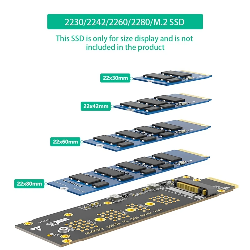 Nvme M.2 SSD To Nvme EDSFF E1.S SSD Adapter