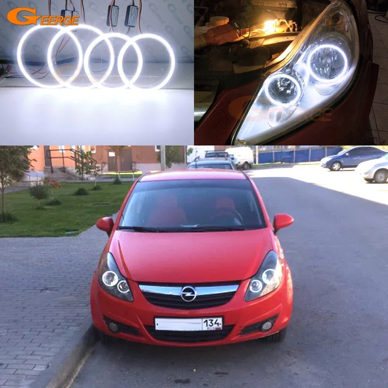 

For Opel Vauxhall Corsa D 2006 2007 2008 2009 2010 2011 Day Light Ultra Bright COB Led Angel Eyes Kit Halo Rings
