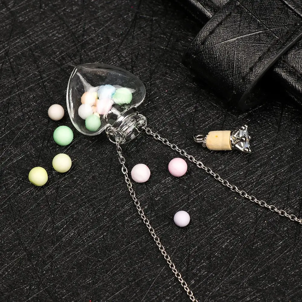 Openable Water Drop Heart Steel Chain Memorial Jewelry Essential Oil Pendant Glaze Vial Necklace Perfume Jewellery