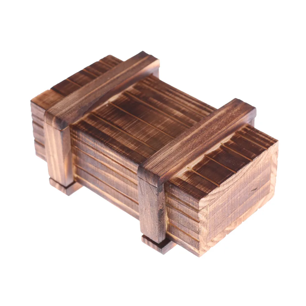 Magic Compartment Wooden Puzzle Box With Secret Drawer Brain Teaser Kids Gift