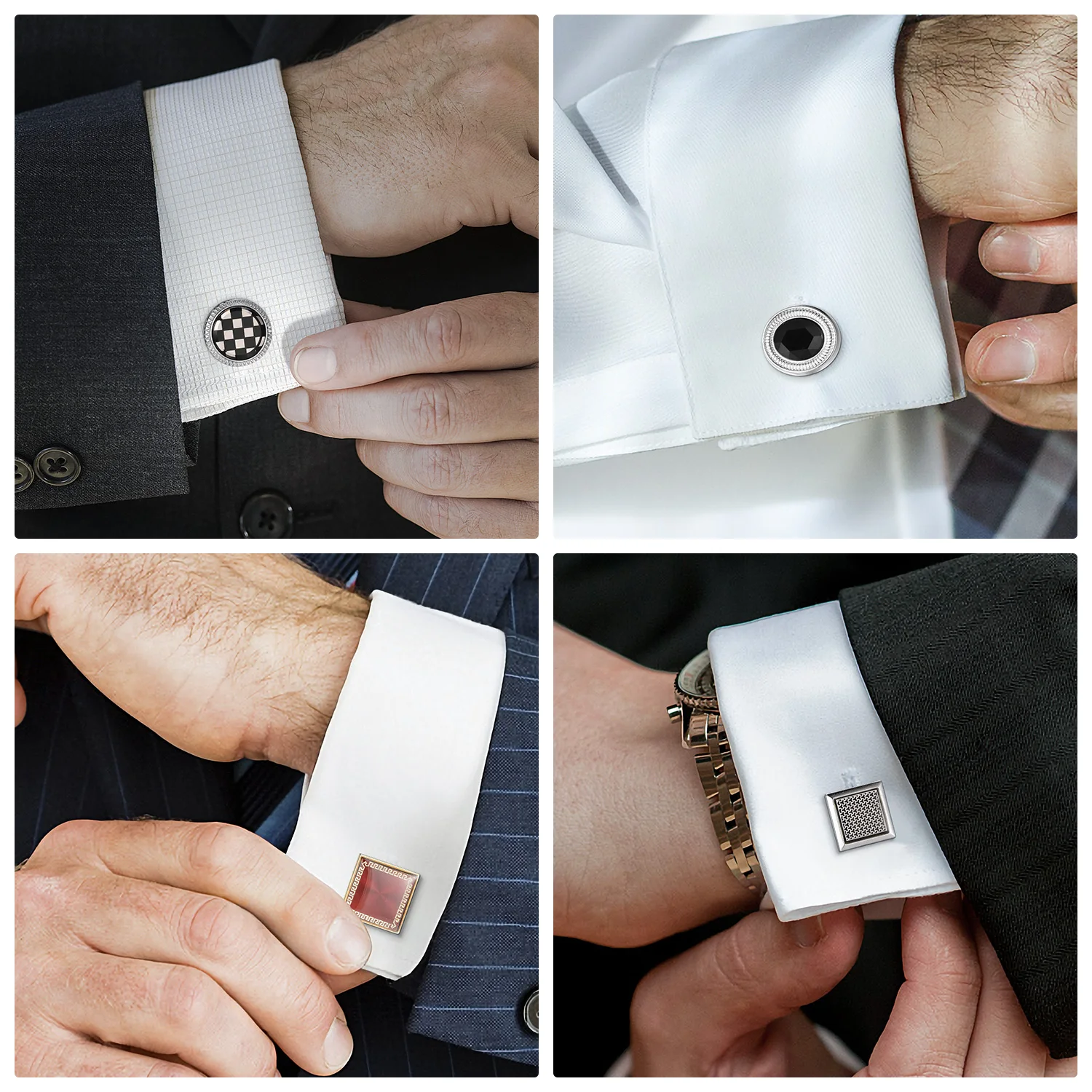 6/12 Pair Wed Cufflinks For Mens Wedding Guest Gift Man Shirt Cufflink Set Vintage Luxury Father\'s Day Men Cuffs Lawyer Tie Clip