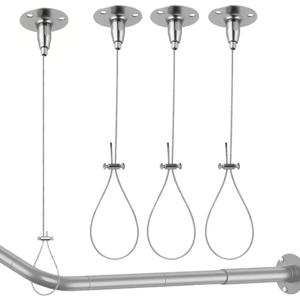 Stainless Steel Steel Wire Rope Adjustable Curved Layouts Curtain Rod Hanging Rope Straight Layouts High Load-bearing Capacity