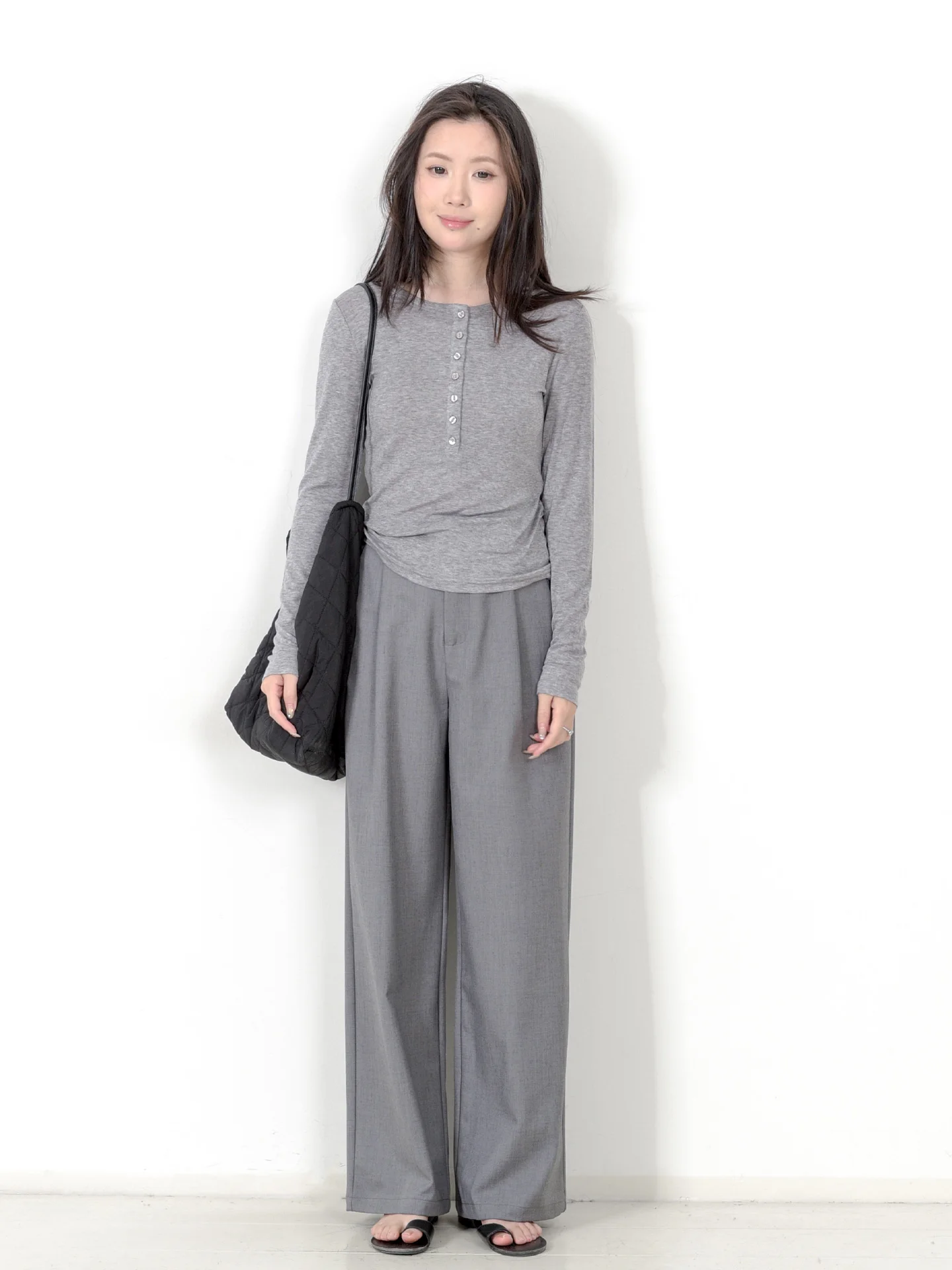 

Spring Vintage High Waist Drapey Wide Leg Pants Casual Trousers Women Simple Style Long Pants Comfortable Breathable Polyester