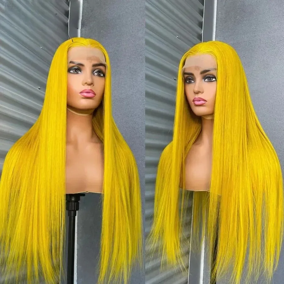 شعر مستعار أصفر 13x4 عظم مستقيم الدانتيل شعر مستعار أمامي الاصطناعية قبل قطعها غلويليس HD شعر مستعار دانتيل للنساء جاهز لارتداء حفلة تأثيري