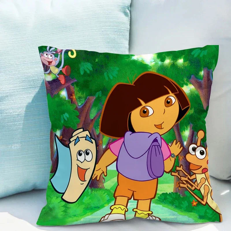 Pillowcase 45*45 D-dora the Explorer Decorative Pillowcases for Pillows Pillow Hugs Chair Cushion Cover 40x40 Fall Decoration