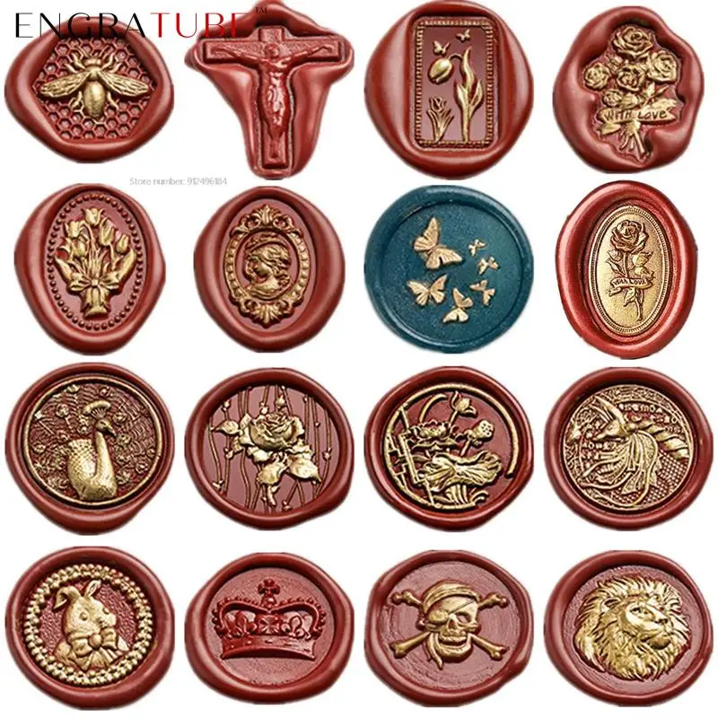 3D Embossed Wax Seal Stamp Peacock Rose Themis Sealing Stamp For Cards Envelopes Wedding Invitations Scrapbooking With Handle