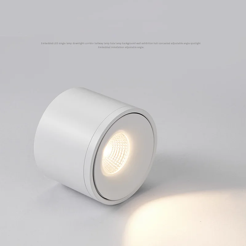 Dimmable Surface Mounted LED Ceiling Light 7W 12W 15W 18W Black Ceil Downlight COB Lamp Rotatable Background Spot Light For Home