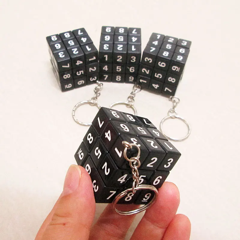 

3.5cm Black Number Mini 3x3x3 Puzzle Antistress Magic Cube Keychain Backpack Pendant Professional Speed Cube Puzzle Toy Gifts