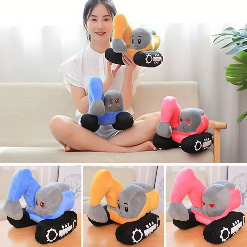 

Cartoon Stuffed Truck Elastic Cartoon Excavator Doll Fully Filled Stuffed Truck Throw Pillow Boy Plush Doll Toy Ornament