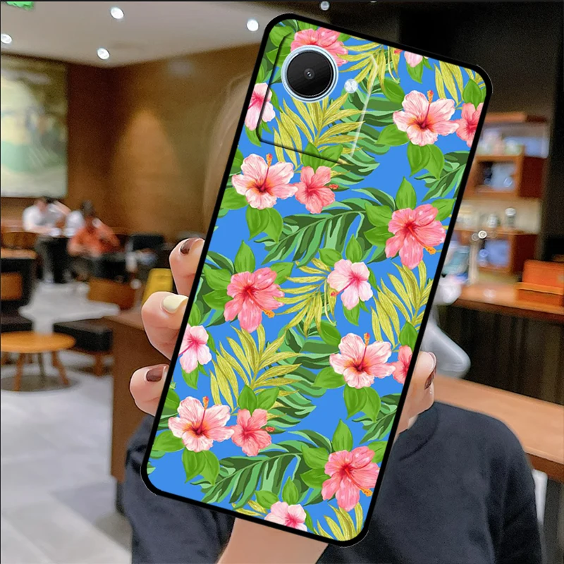 Hibiscus Flowers Floral Hybrid Case For Realme GT Neo 5 3 2 3T 2T 8 9 10 11 Pro Plus C21Y C11 C15 C25 C30 C31 C33 C35 C55