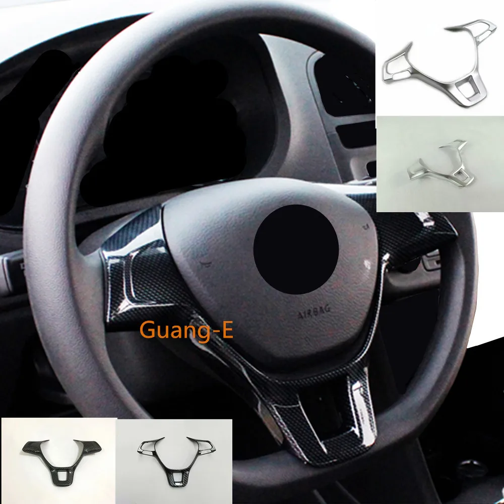For VW Santana Sharan Bora Jetta 2016-2021&CC Sagitar T-Cross 2019+&T-Roc Car Steering Wheel Cover Kit Trim Frame Lamp Sticker