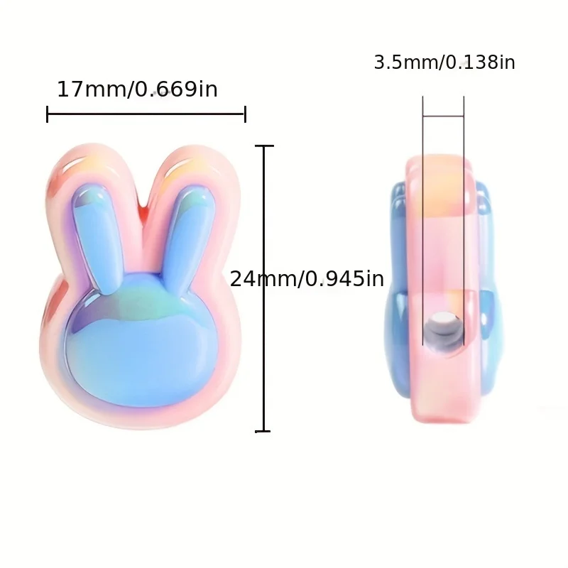 5pcs Two Color Acrylic Rabbit Beads Fashion UV Plated Dazzle Color Beads DIY Bracelet Necklace Making Jewelry Accessories