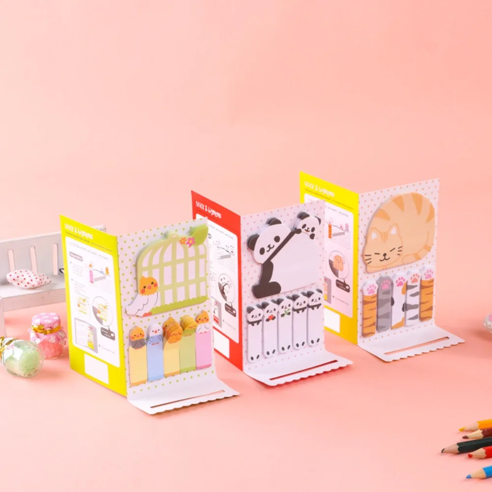 Stationery Lovely Animal Sticky Notes Thickened Kawaii To Do List Planner Stickers Cat Panda Bird Memo Pad Paper