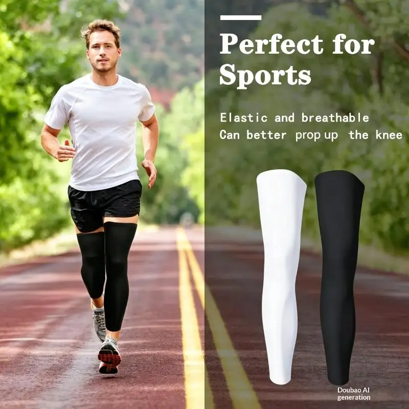 Summer Sun Protection Leg Cover High Elastic Breathable Quick-Drying Silicone Anti-Slip Cycling Leg Cover Sun Protection Running