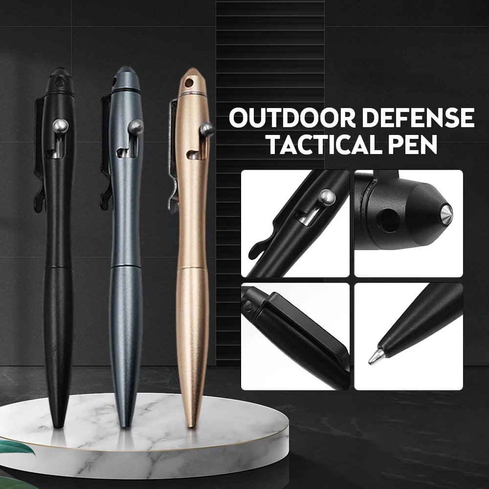 Minibolígrafo multifuncional de bolsillo antideslizante Signature, defensa táctica personal, suministros de autodefensa para acampada para deportes al aire libre