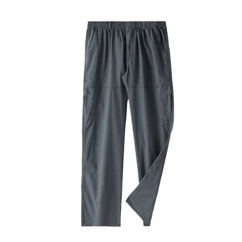 

Slim-fit pure cotton workwear casual pants for men - multiple pockets outdoor sports loose straight fit elasticated long pants