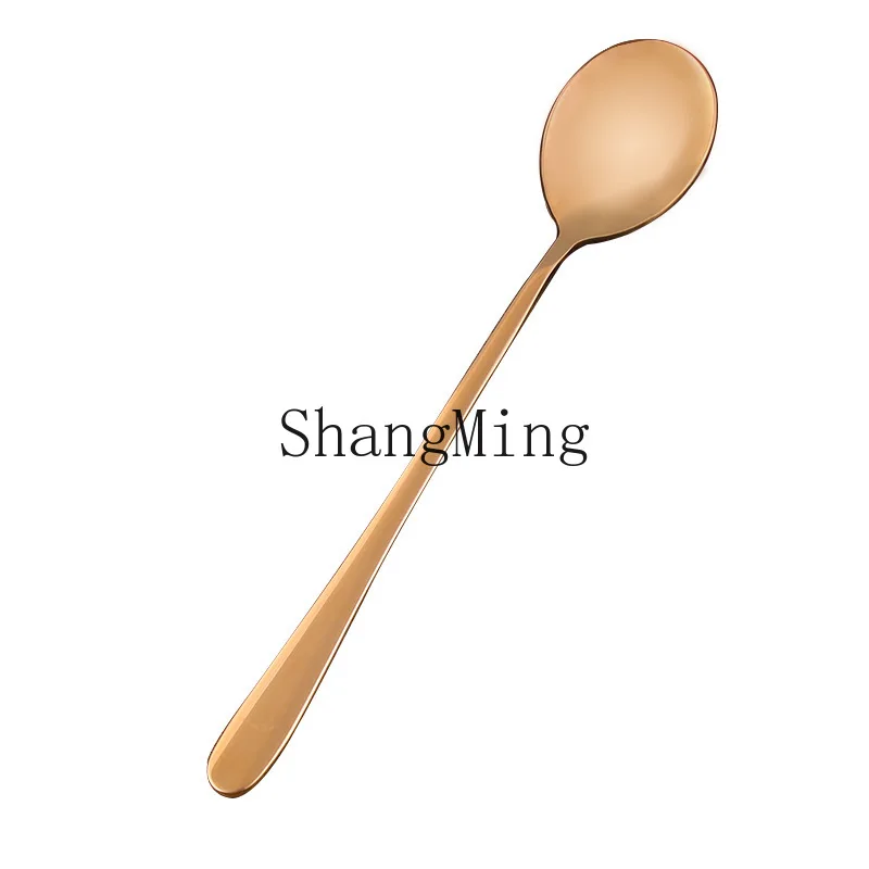 

PYH Long Handle Brass Spoon Household Spoon Thickened Solid Handmade Rice Spoon Pure Copper Tableware