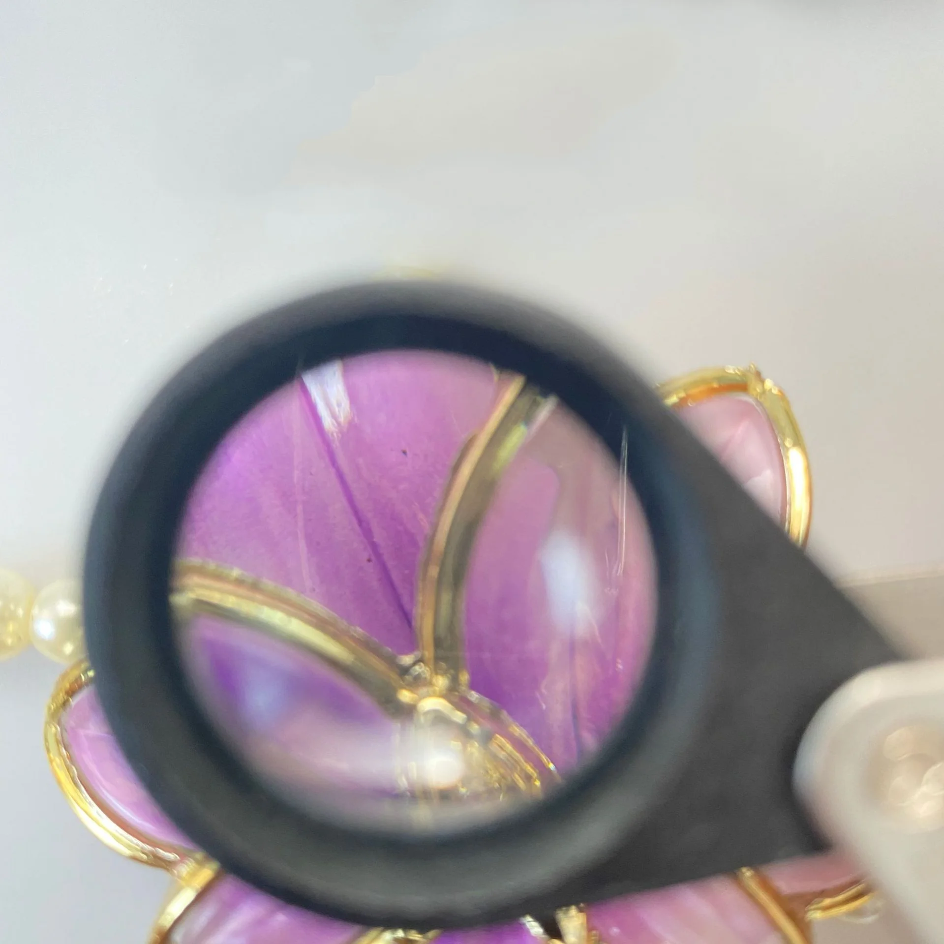 Double-Layer Lens Cultural Relic Identification Magnifying Glass Wire Drawing Process Portable Jewelry High-Power Loupe