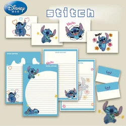 Enveloppe de dessin animé Disney mignon, série Stitch, papier à lettre Only Card, cadeau d'anniversaire, fête de Léon, créatif, ensemble de 4 pièces