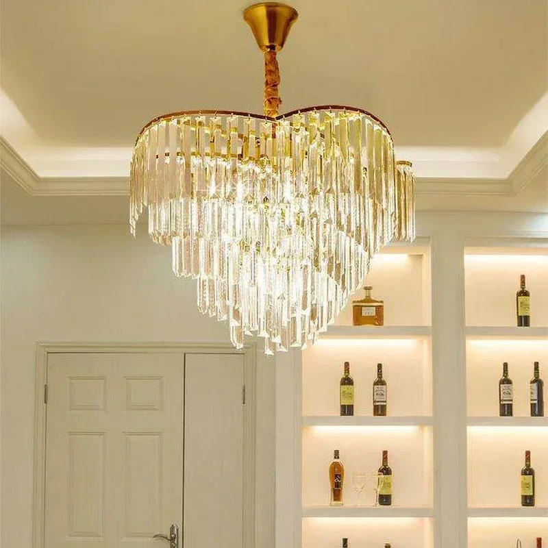 Royal Modern Led Crystal Chandelier Living Room Decoration Luxury Gold Round Bedroom Pendant Light Indoor Light Fixtures Lampara