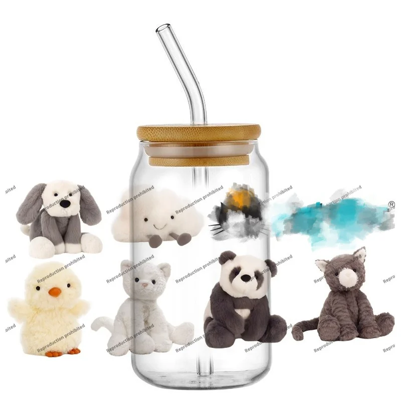 موضة ثلاثية الأبعاد لطيف لعبة محبوب القط UV DTF ملصق مضاد للمياه لتقوم بها بنفسك التفاف ملصق مائي ل 16 أوقية كوب القدح يلتف سهلة التطبيق #1