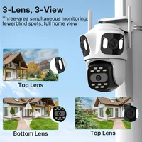 Three Lens PTZ IP Camera Outdoor HD Three Screen WiFi Security Camera Auto Tracking Dual Len Wirelss CCTV Camera iCsee 3
