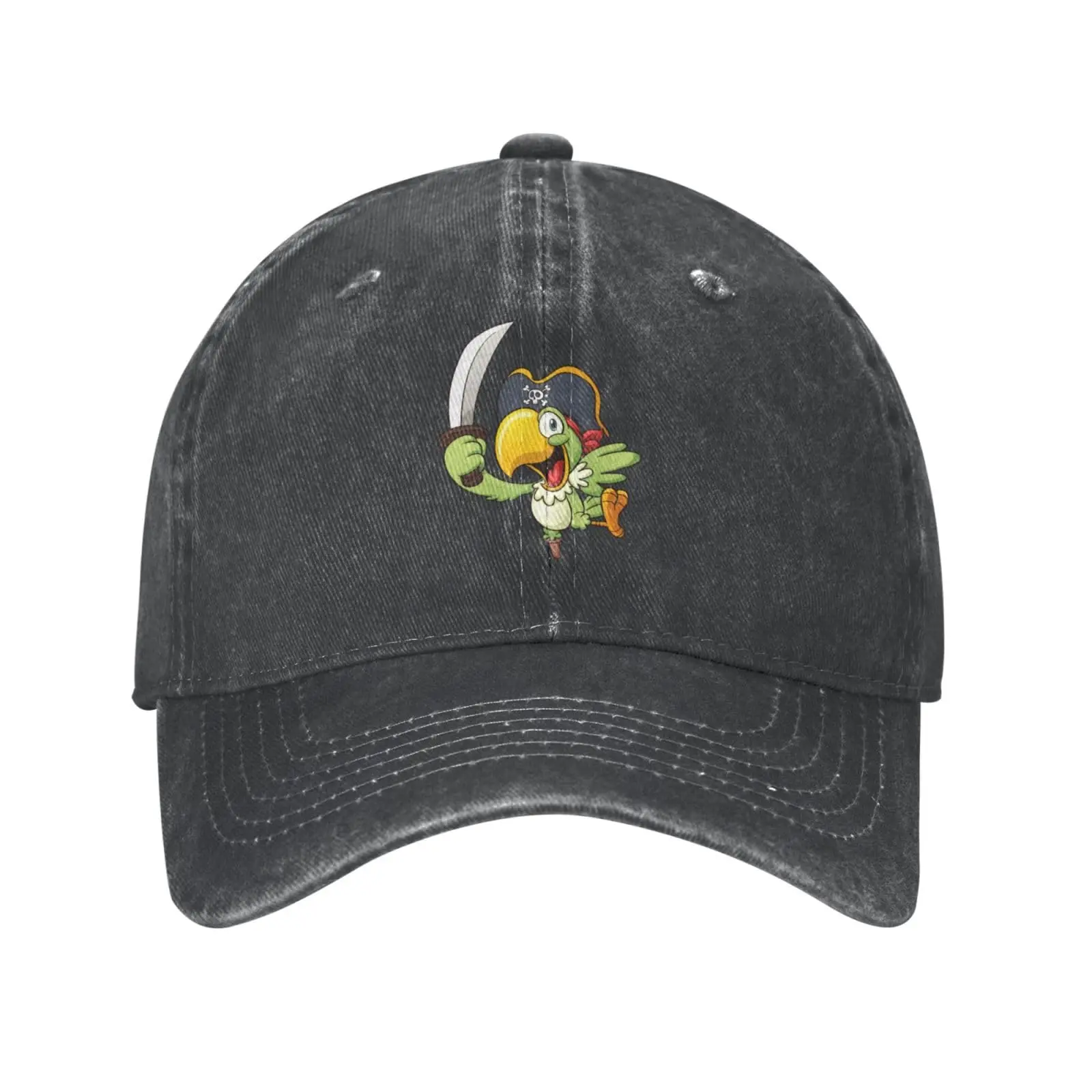 Parrot Pirate Baseball Hat Washed Baseball Cap for Men Women Funny Gifts