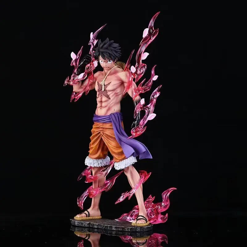 Anime One Piece Figures Monkey D. Luffy Overlord Color Flowing Cherry Action Figures Collect Ornaments Model Doll Toy Gift