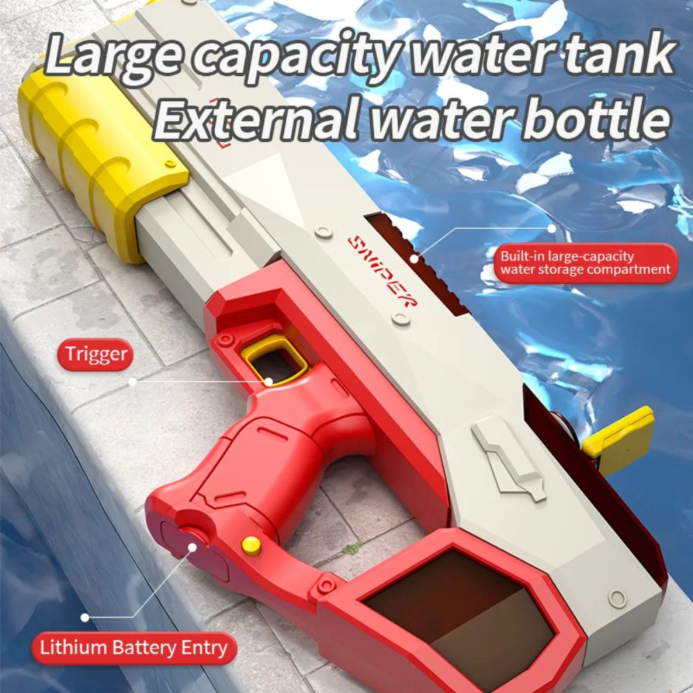 Pistola ad acqua elettrica integrata a mano che assorbe l'acqua, alta pressione e forte assorbimento d'acqua, divertente pistola ad acqua per bambini all'aperto