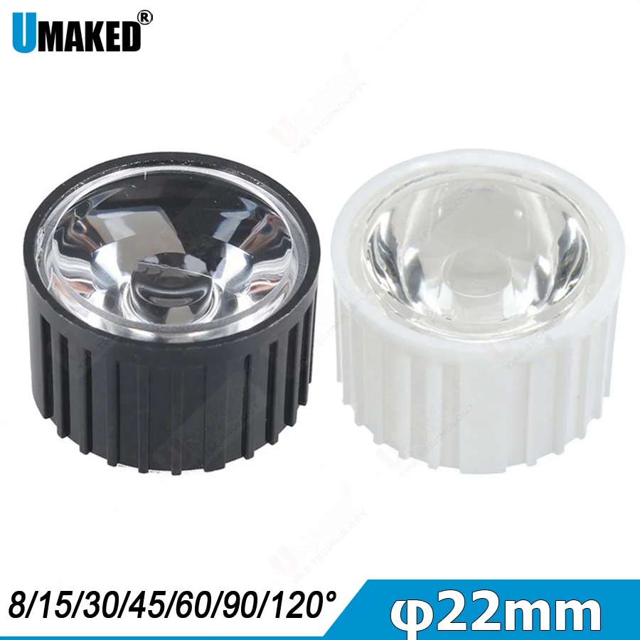 30pcs LED Lens 20MM PMMA Lenses With Bracket Reflector10 30 45 60 90 120degree Reflector Collimator Convex for 1W 3W LED Bead