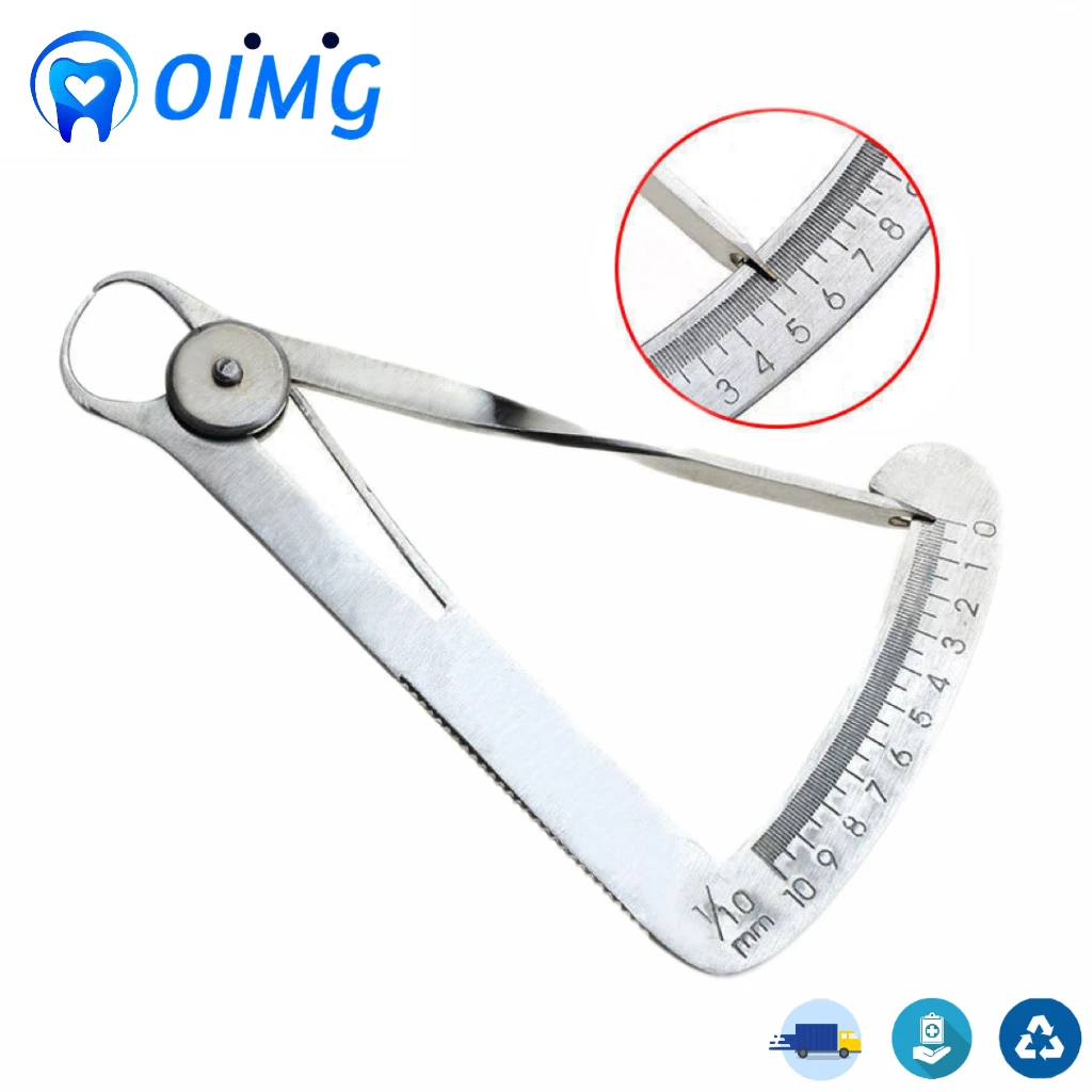 Dental Gauge Caliper for Metal Wax Stainless Steel Dentist Metal Wax Thickness Measurement Ruler Tool Dentist Tools