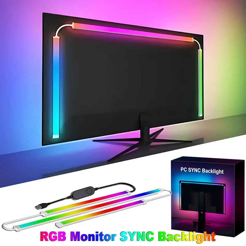 PC Backlight Pickup Light Screen Ambilight RGB Lights LED Light Strip Computer Colar Sync Monitor Ambient Lighting for Game Room
