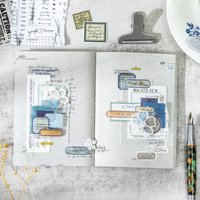 20 قطعة Ins ملصقات الإطار التسمية مجلة غير المرغوب فيه سكرابوكينغ خلفية المواد الزخرفية الكولاج الإبداعية القرطاسية كتاب ملصقات